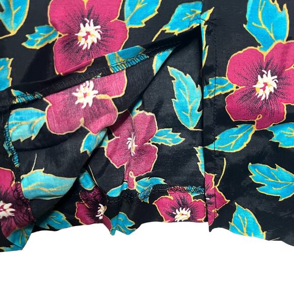 Vintage 80s Floral Peplum Dress Shirred Waist Button Back Size Medium Retro 40s - Picture 9 of 10